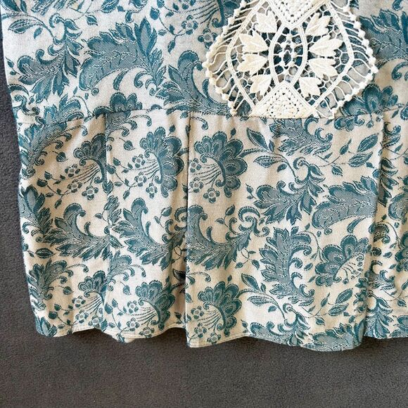 Vintage Jessica McClintock Dress Jacquard Lace-Drop Waist-Back Buttons - Size 6 - Picture 7 of 16